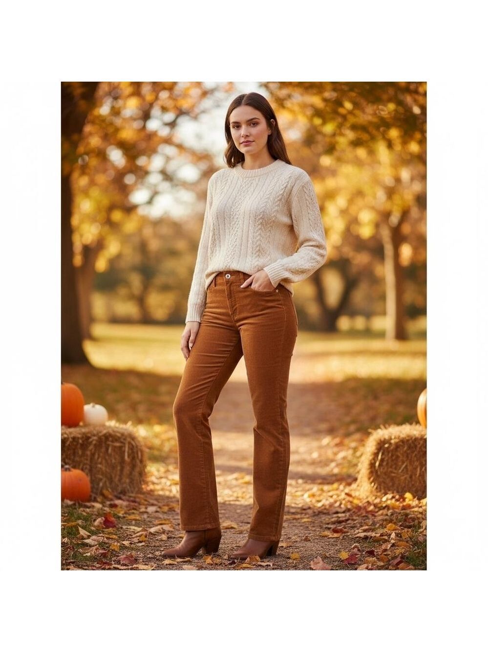 J. Crew Orange 9" Vintage Straight Corduroy Pants Size 27